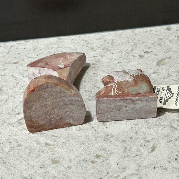 Native American Navajo Alabaster Carved Indian Chief/Eagle Olla Bowl Certificate - Picture 8 of 8